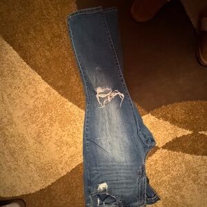 Sofia by Sofia Vergara Distressed Blue Flare Jeans